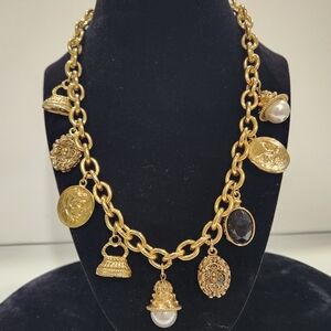 Rare vintage Victorian Necklace with 8 charms.